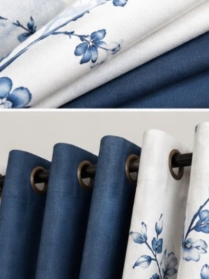 Dual-Tone Grommet Curtain Set