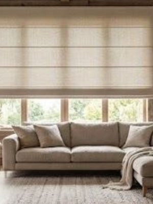 Natural Linen Roman Shade